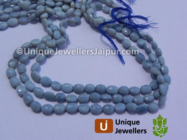 Blue Opal Faceted Oval Beads